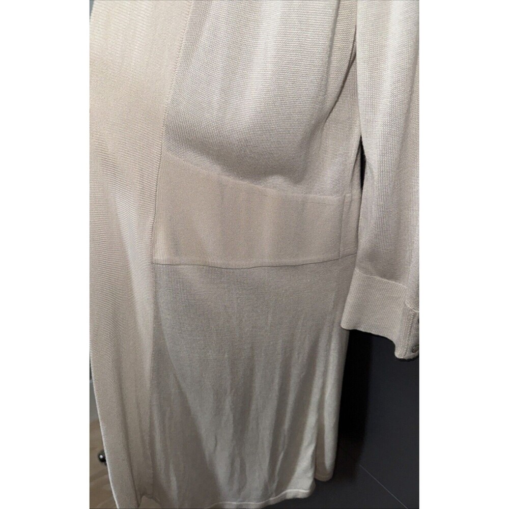 White House Black Market Size Large Cream Cardigan Sweater Open Front - Picture 9 of 9